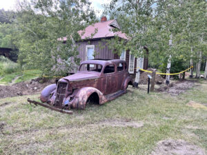 Old car posing for a picture