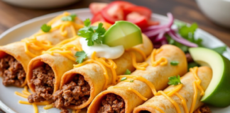 Beef and Cheese Mexican Sanchiladas Beef and Cheese Mexican Sanchiladas